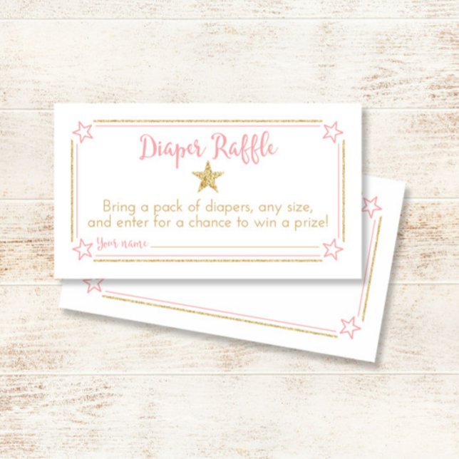 Twinkle Little Star Rosa Guld Diaper Raffle Biljet Tilläggskort (Skapare uppladdad)
