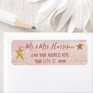 Twinkle Little Star Rosa Guld Returadress Etikett