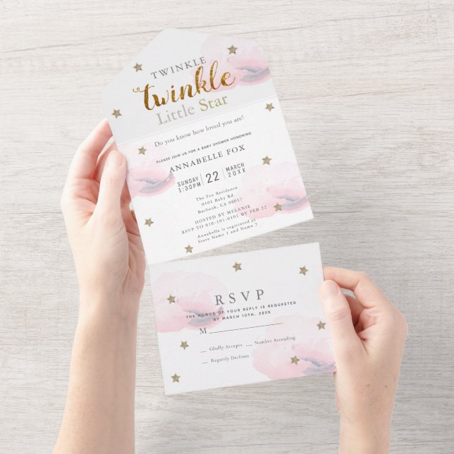 Twinkle Little Star Rosa OSA Baby Shower (Tearaway)