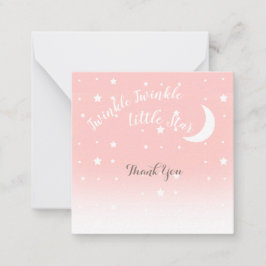 Twinkle Little Star rosa tackkort Card Anteckningskort