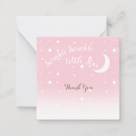 Twinkle Little Star rosa tackkort-kort Anteckningskort