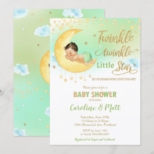 Twinkle Little Star Shower Gender Neutral Inv Inbjudningar