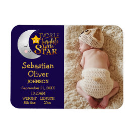 Twinkle Little Star Skriv ut fotofödelsemeddelande Magnet