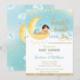 Twinkle Little Star Sleeping Baby Shower Boy Inbjudningar