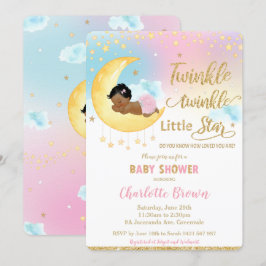 Twinkle Little Star Söt liten flicka Baby Shower Inbjudningar