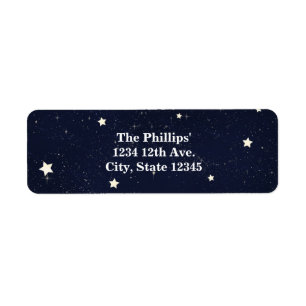 Twinkle Little Star Stjärnhimmel Baby Shower Returadress Etikett
