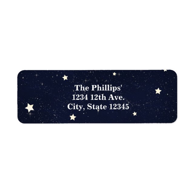 Twinkle Little Star Stjärnhimmel Baby Shower Returadress Etikett (Framsidan)
