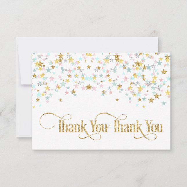 Twinkle Little Star Tack White eller Valfri Färg Kort (Framsida)