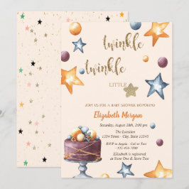 Twinkle Little Star Tårta Stjärnor Baby Shower Inbjudningar