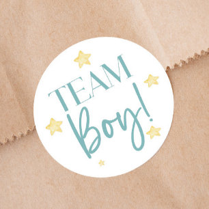 Twinkle Little Star Team Boy Blue Gender Reveal Runt Klistermärke
