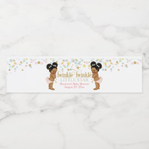 Twinkle Little Star Tvillingflickor Puffs Vattenflaskor Etikett