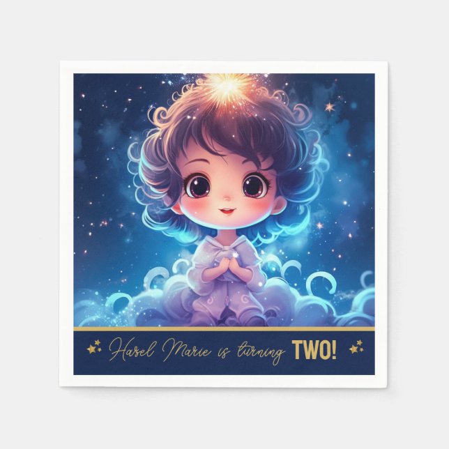 Twinkle Little Starry Princess Girl Birthday Pappersservett (Framsidan)