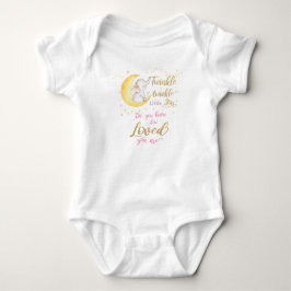 Twinkle Little Stars Elephant Crescent Måne Rosa T Shirt