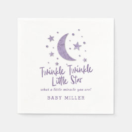 Twinkle Little Stars Lavendel Bebis Shower Pappersservett