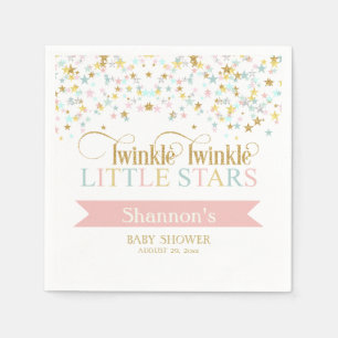Twinkle Little Stars Tvillingar Baby Shower Valfri Pappersservett