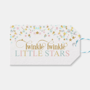 Twinkle Little Stars Tvillingar Baby Shower Valfri Presentetikett