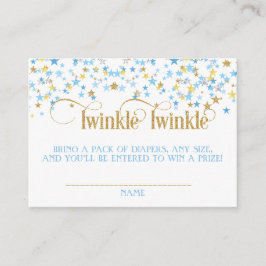Twinkle Little Stars Tvillingar Blöja Lotteri Blå Tilläggskort