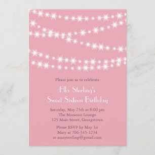 Twinkle Ljus Birthday Call (rosa) Inbjudningar