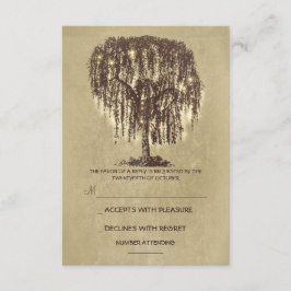 Twinkle Ljus Träd Rustic Bröllop OSA card Kort