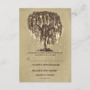 Twinkle Ljus Träd Rustic Bröllop OSA card Kort