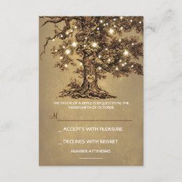 Twinkle Ljus Träd Rustic Bröllop OSA card Kort