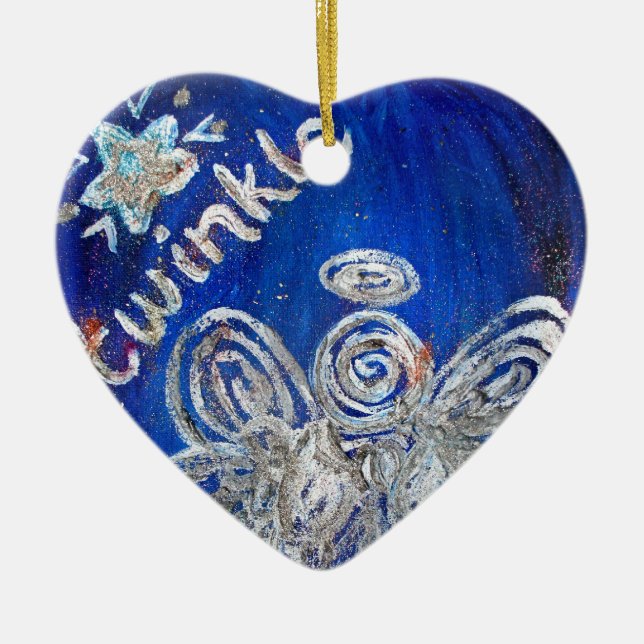 Twinkle Silver Angel Art Gift Helgdag Ornament (Framsidan)