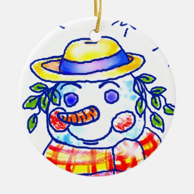 Twinkle Snömannen anpassat namn Julgransprydnad Keramik (Framsidan)