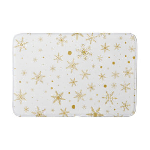 Twinkle Snowflake 3 - Guld & White- Badrumsmatta