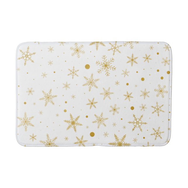 Twinkle Snowflake 3 - Guld & White- Badrumsmatta (Framsidan)