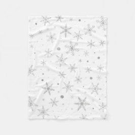 Twinkle Snowflake - Silver Grått & White Fleecefilt