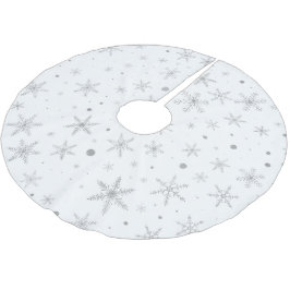 Twinkle Snowflake - Silver Grått & White Julgransmatta Borstad Polyester