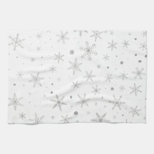 Twinkle Snowflake - Silver Grått & White Kökshandduk