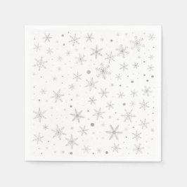 Twinkle Snowflake -Silver Grått & White- Pappersservett