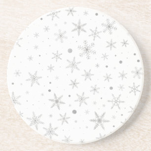 Twinkle Snowflake - Silver Grått & White Underlägg Sandsten