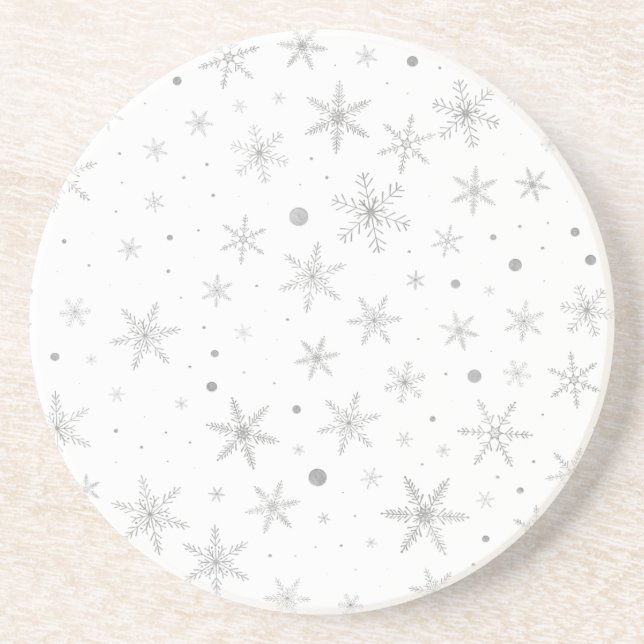 Twinkle Snowflake - Silver Grått & White Underlägg Sandsten (Framsidan)