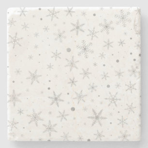 Twinkle Snowflake - Silver Grått & White Underlägg Sten