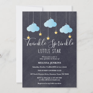Twinkle Sprinkle Baby Sprinkle / Shower Kritstavla Inbjudningar