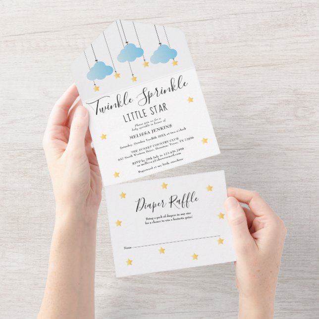 Twinkle Sprinkle Blå Pojke Baby Shower (Tearaway)