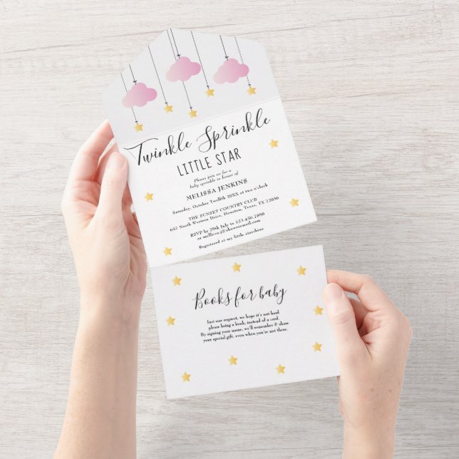 Twinkle Sprinkle Guldstjärnor Rosa Moln Bebis Show (Avrivbar del)