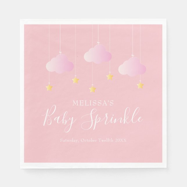 Twinkle sprinkle lilla stjärna babyflicka shower r pappersservett (Framsidan)
