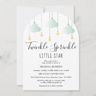 Twinkle Sprinkle Lilla Stjärna Neutrala Barnkalas Inbjudningar