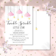Twinkle Sprinkle Lilla Stjärna Rosa Flicka Bebis B