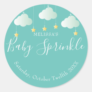 Twinkle sprinkle liten stjärna baby shower runt klistermärke