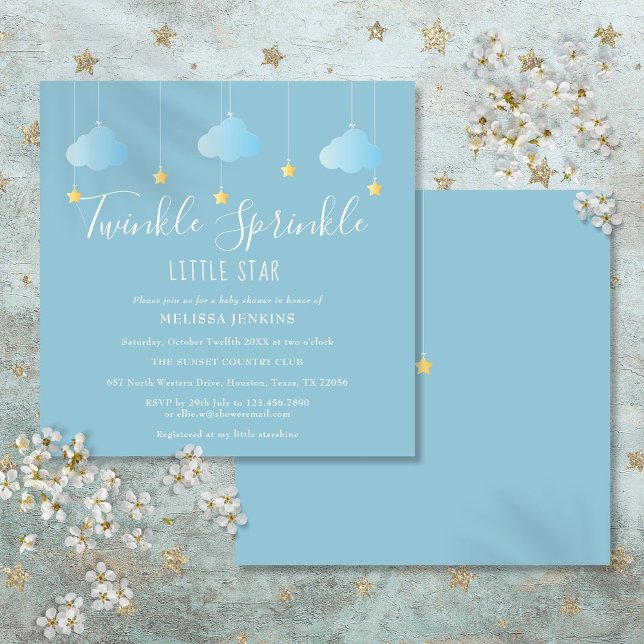 Twinkle Sprinkle Little Star Baby Sprinkle Shower Inbjudningar (Twinkle Sprinkle Little Star Baby Sprinkle Shower Invitation)