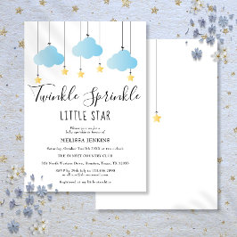 Twinkle Sprinkle Little Star Blue Boy Shower Inbjudningar
