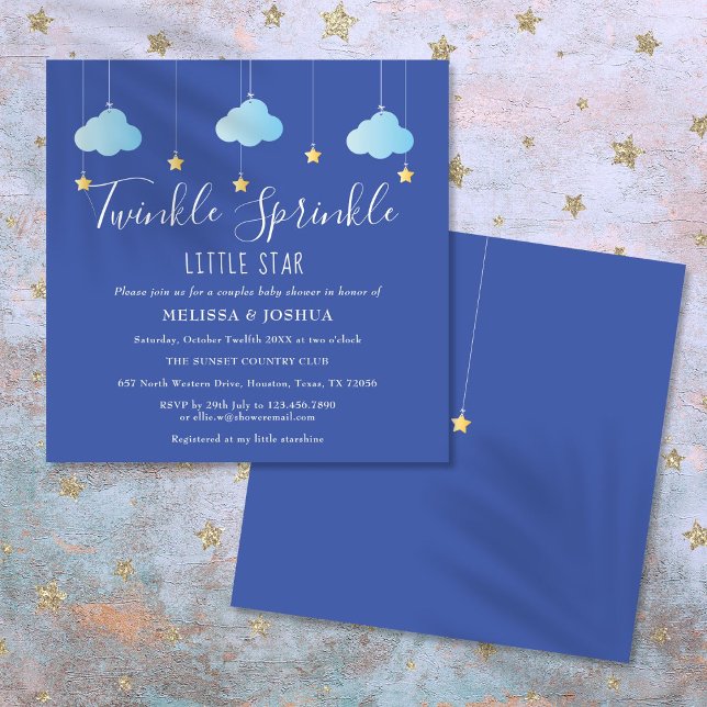 Twinkle Sprinkle Little Star Par Baby Sprinkle Inbjudningar (Twinkle Sprinkle Little Star Couples Baby Sprinkle Invitation)