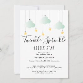 Twinkle Sprinkle Neutral Allt I Ett Baby Shower Inbjudningar