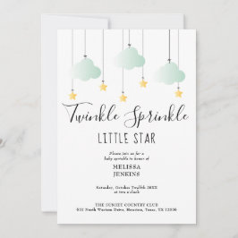 Twinkle Sprinkle Neutral QR-kod Baby Shower Inbjudningar