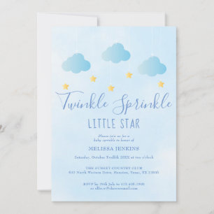 Twinkle Sprinkle Pojken Blå Allt-i-ett Babykalas Inbjudningar