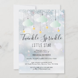 Twinkle Sprinkle Winter All In One Baby Shower Inbjudningar
